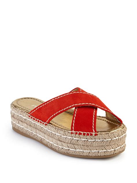 prada suede espadrilles with platform|prada espadrille flat sandals scarlatto.